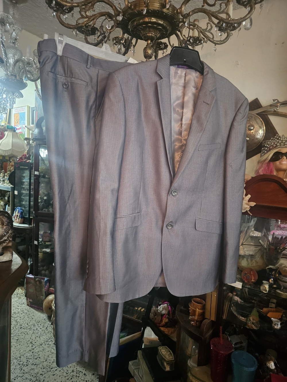 Men's Gray Two-Piece Suit Jacket & Pants - Classic Formal Blazer